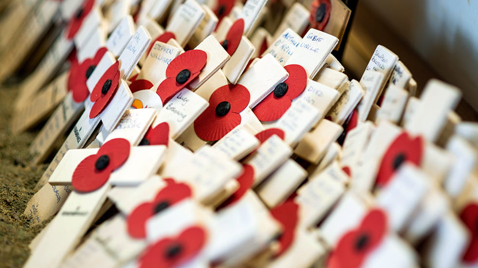 Wooden remembrance crosses